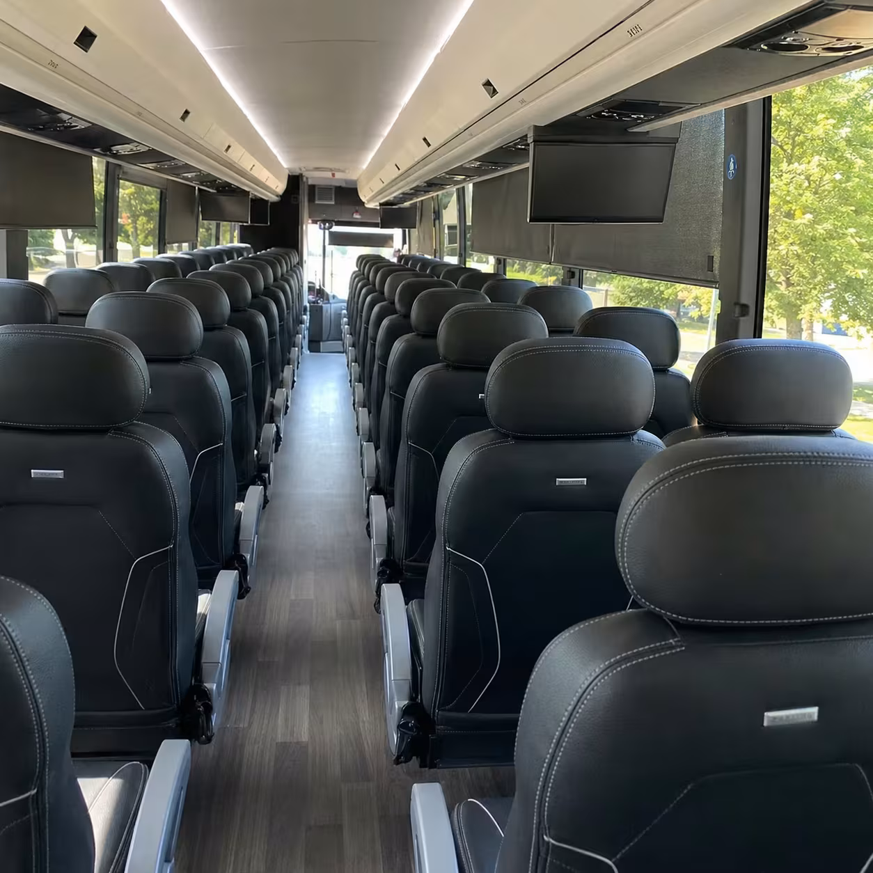 longview charter bus interior