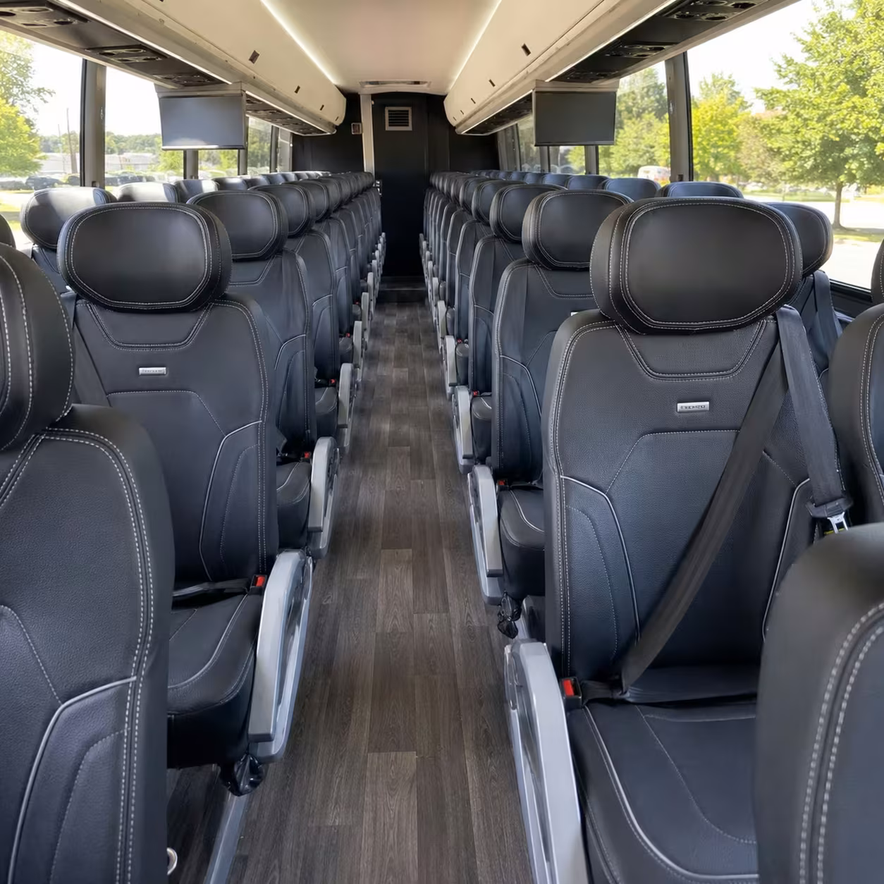 longview charter bus rental interior